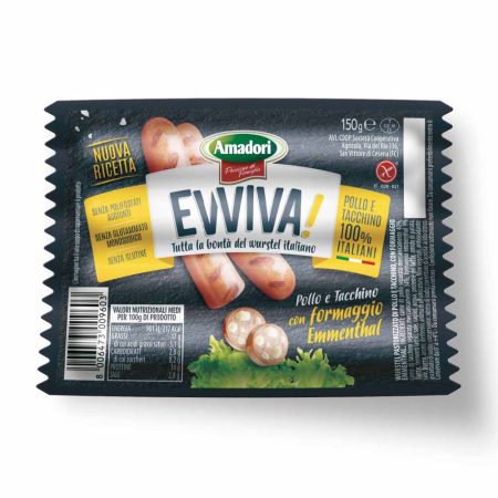 Amadori Eviva Sausages with Cheese 3x150g 2+1 FREE