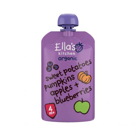 Ella's Kitchen sweet potatoes, pumpkins, apples and blueberries