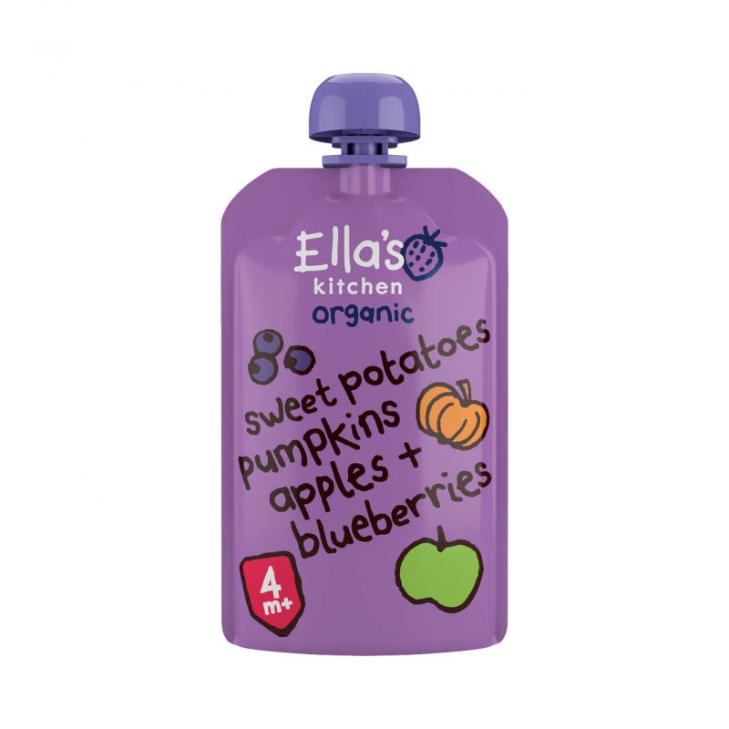 Ella's Kitchen Multi Flavour Pouches 4M+ Sweet Potatoes, Pumpkin, Apples & Blueberries 120g