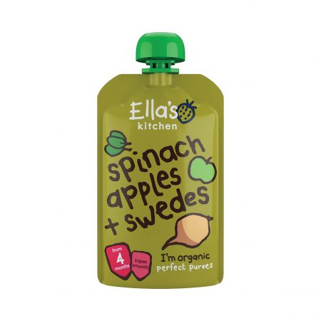 Ella's Kitchen Multi Flavour Pouches 4M+ Spinach, Apples & Swedes 120g