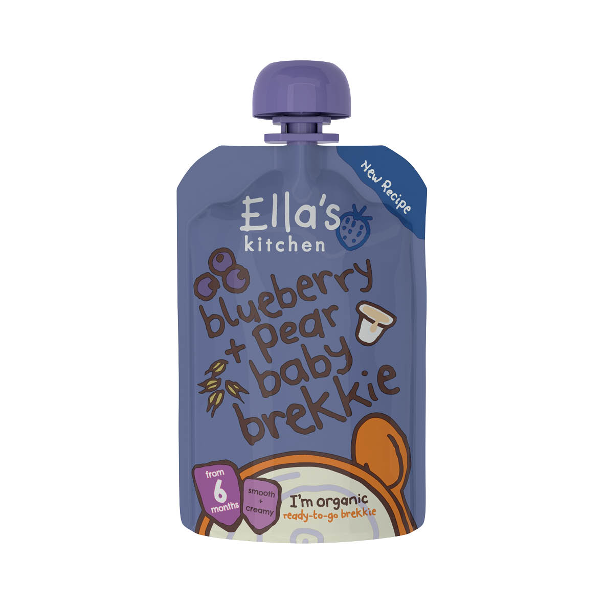 Ella's Kitchen blueberry and pear baby brekkie