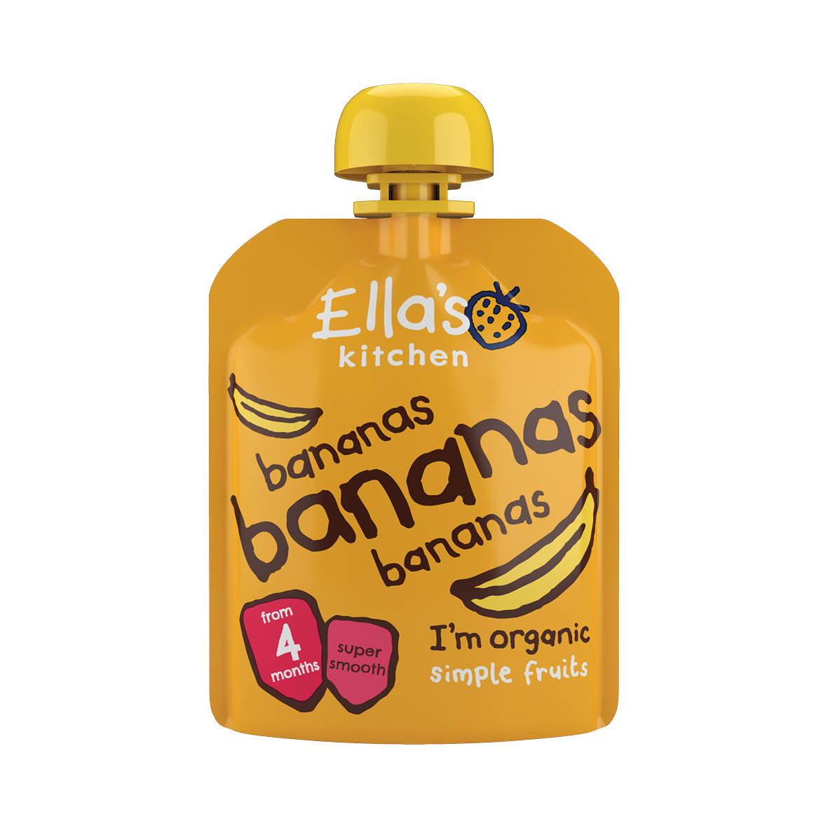 Ella's Kitchen Single Fruit Pouches First Taste 4M+ Bananas Bananas Bananas 70g