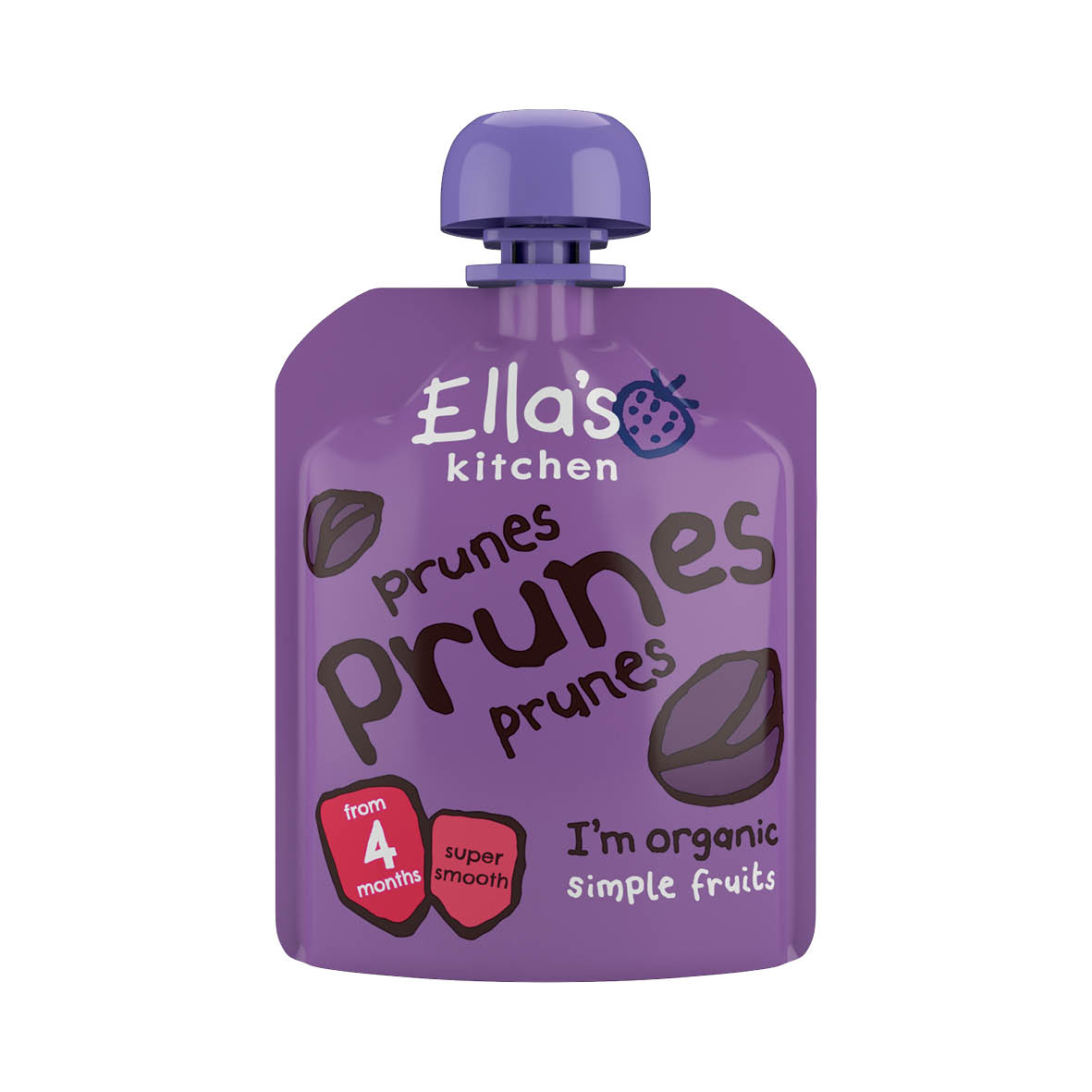 Ella's Kitchen Single Fruit Pouches First Taste 4M+ Prunes Prunes Prunes 70g
