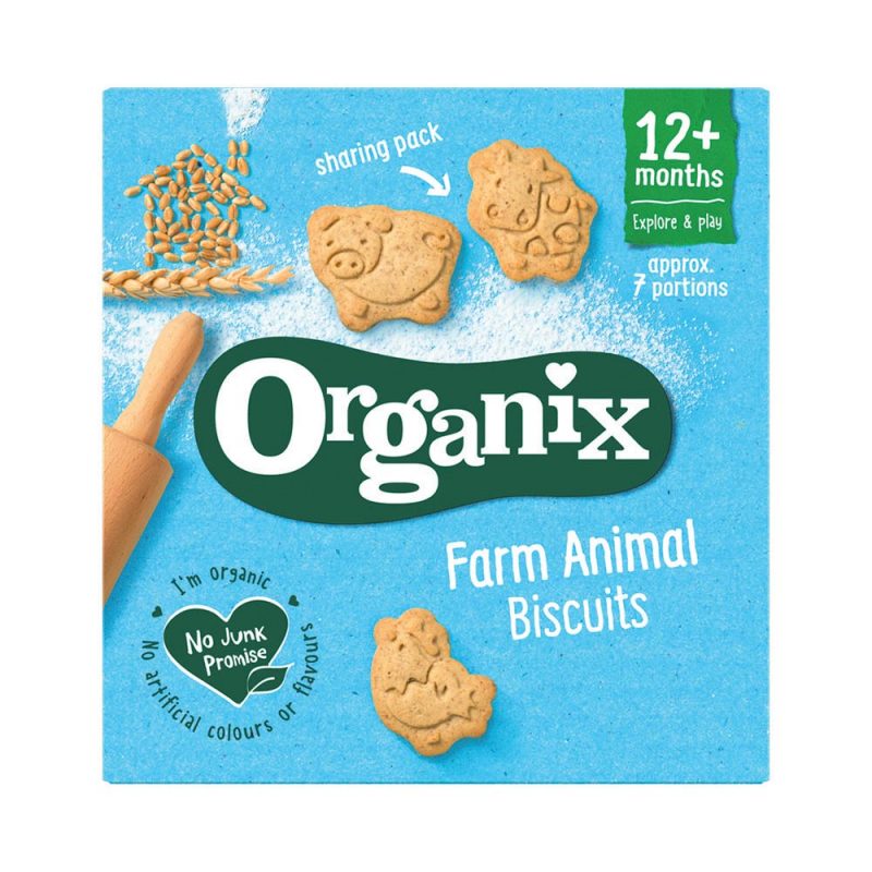 Organix Farm Animal Toddler Snack Biscuits 12 Months+ 100g