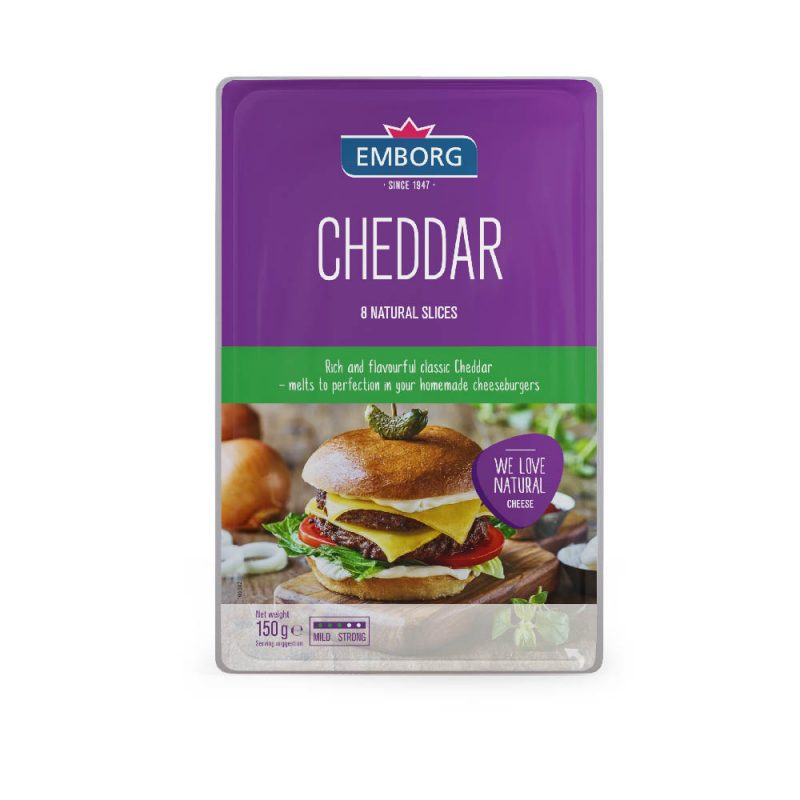 Emborg Sliced Cheddar Cheese 150g