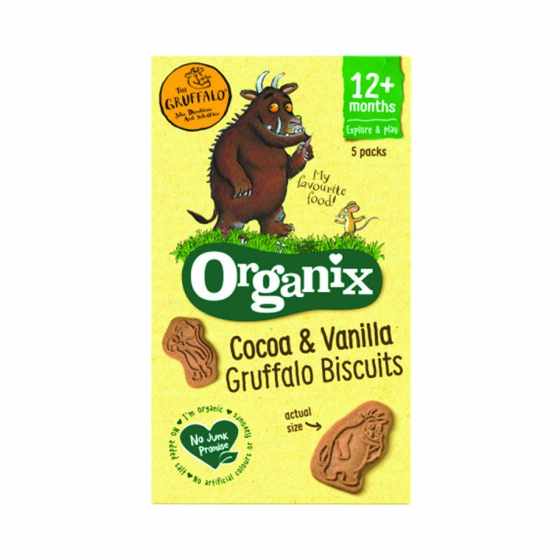 Organix Gruffalo Cocoa and Vanilla Organic Biscuits x 5 Bags 12months+