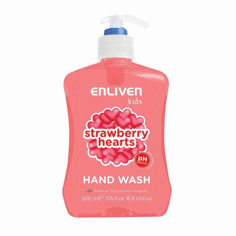 Enliven Kids Strawberry Hearts Hand Wash 500ml