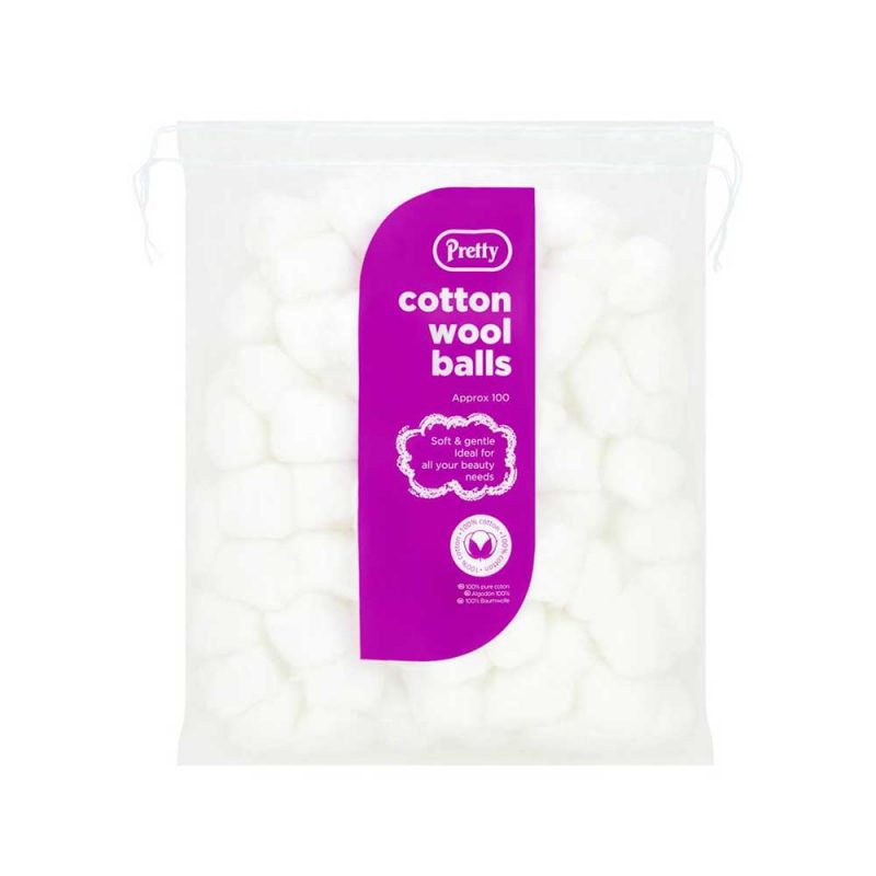 Pretty 100 white cotton balls