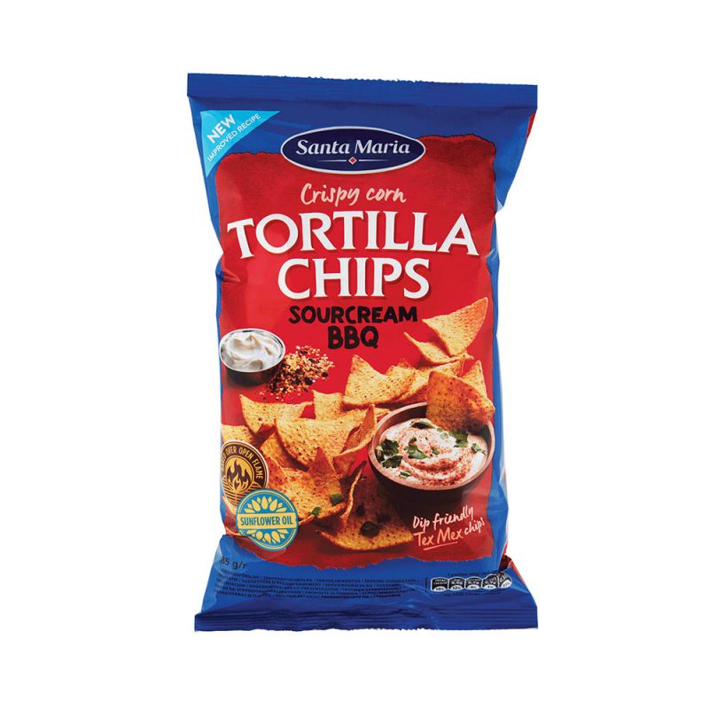 Santa Maria Tortilla Chips Sourcream and Bbq 185grs