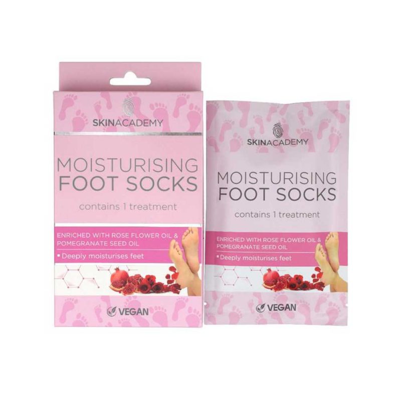 Skin Academy Moisturising Foot Socks Rose & Pomegranate