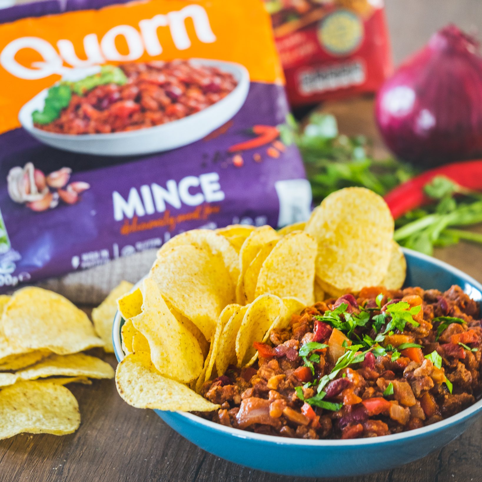 Vegetarian Chilli con Carne with a meat free alternative mince