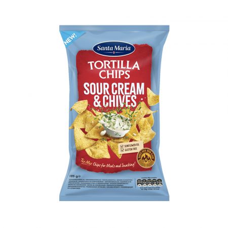 Santa Maria Tortilla Chips Sour Cream & Chives 185g