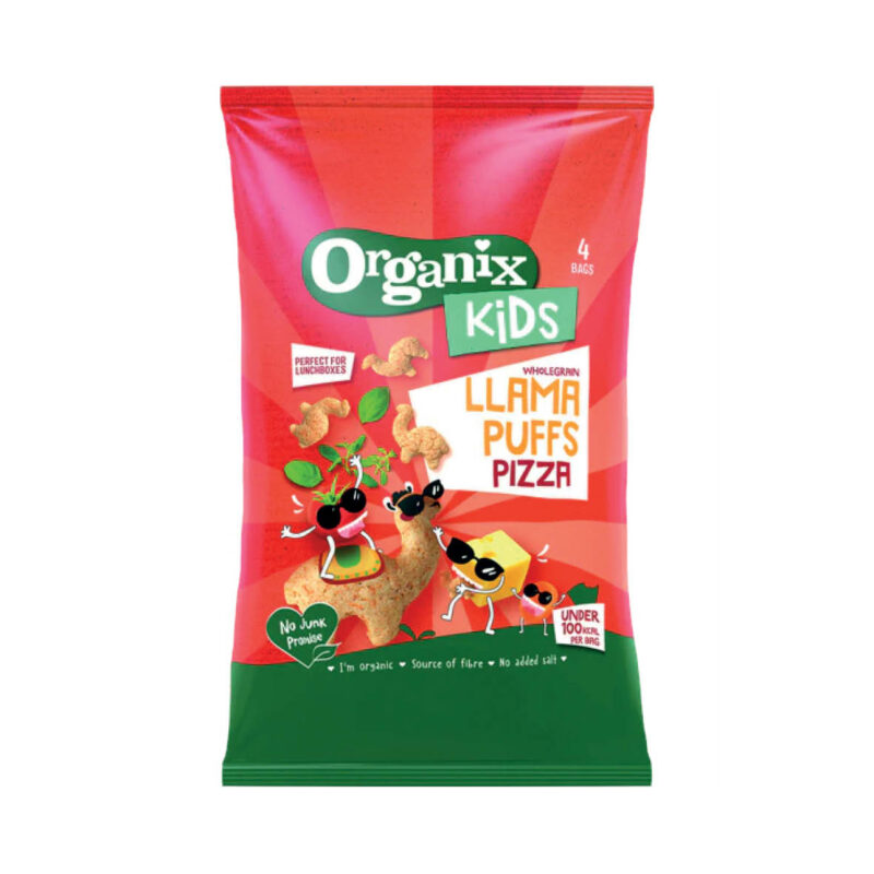 Organix Kids Wholegrain Llama Puffs - Pizza Multipack
