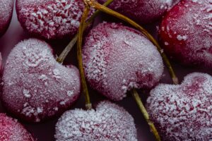 Frozen Whole Cherries - close up