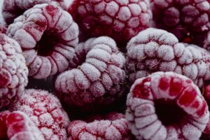 Frozen Whole Raspberries - close up