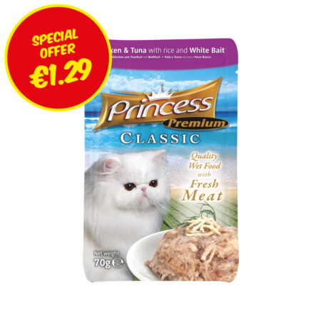 Princess Classic Premium Chicken & Tuna with Rice and White Bait 70g