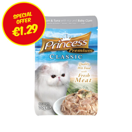 Princess Classic Premium Chicken & Tuna with Rice and Baby Clams 70g
