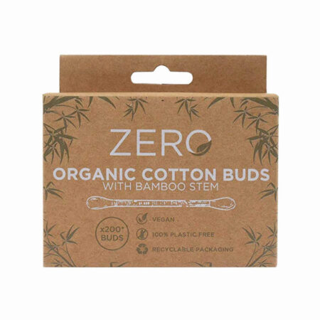 Skin Academy Zero Organic Cotton Buds with Bamboo Stem 200 Pcs