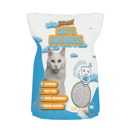 Princess Cat's Business Flushable Litter Baby Powder Scent 10L
